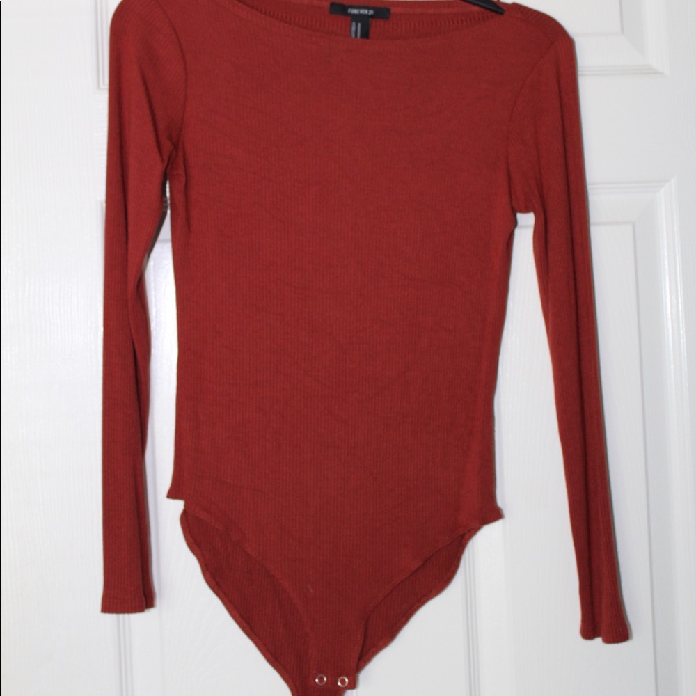 Forever 21 Burnt Orange Bodysuits Top